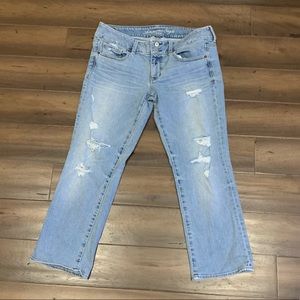 American Eagle Distressed Artist Cropped Jeans